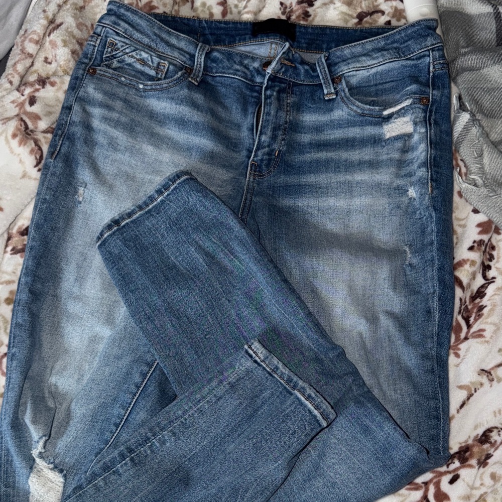 Buckle Dark Blue Denim Jeans